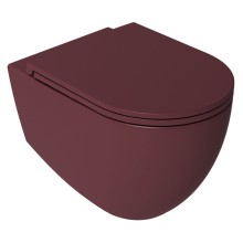 Isvea Infinity 10NF02001-2R miska wc wisząca Rimless 36,5x53cm maroon red mat
