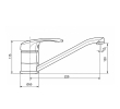 Bateria Batmix BM1702 chrom – rysunek techniczny i wymiary