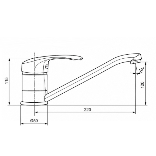 Bateria Batmix BM1702 chrom – rysunek techniczny i wymiary