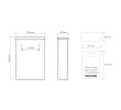 Rysunek techniczny kosza Bemeta 101915050 – wymiary 205x300x100 mm
