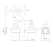 Rysunek techniczny dozownika Bemeta Circum 168109017 z wymiarami 155x68x125 mm i pojemnością 200 ml