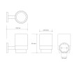 Rysunek techniczny półki Bemeta Circum 168110012 z wymiarami 95x65x110 mm