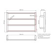 Wymiary suszarki Bemeta 704151084 biała 560x370x90 mm
