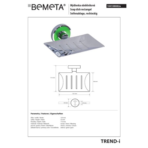 Bemeta TREND-I Mydelniczka zielona 104108082a