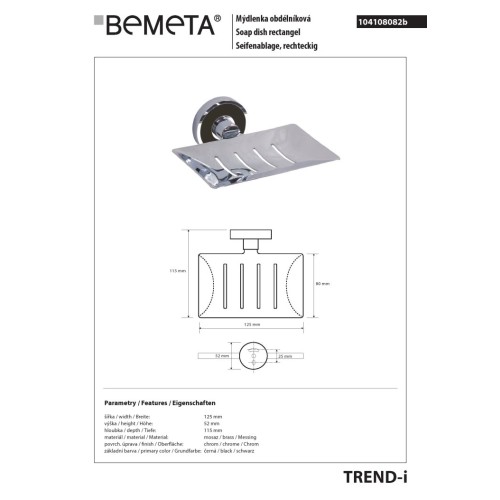 Bemeta TREND-I Mydelniczka czarna 104108082b