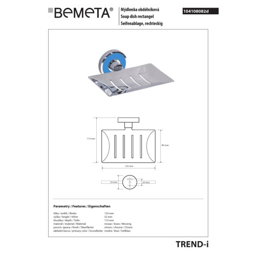 Bemeta TREND-I Mydelniczka jasnoniebieska 104108082d
