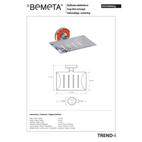 Bemeta TREND-I Mydelniczka pomarańczowa 104108082g