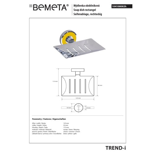 Bemeta TREND-I Mydelniczka żółta 104108082h