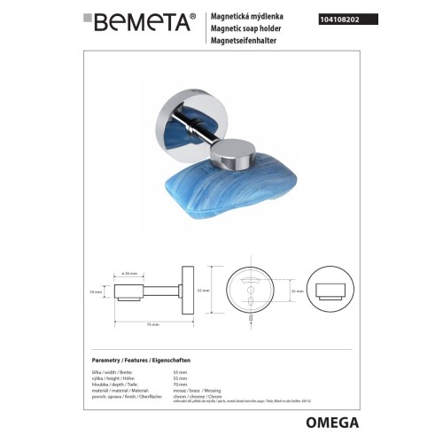 Bemeta OMEGA Mydelniczka magnetyczna 104108202
