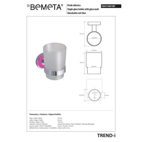 Bemeta TREND-I szklany pojemnik na szczoteczki 104110018f