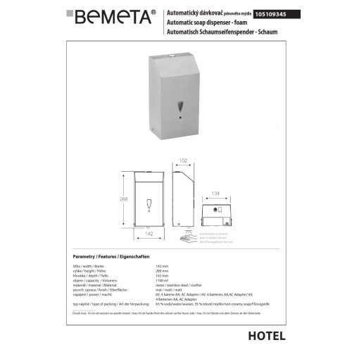 Bemeta Automatyczny dozownik mydła w pianie 105109345
