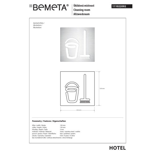 Bemeta Piktogram błyszczący- pomieszczenie techniczne 111022092