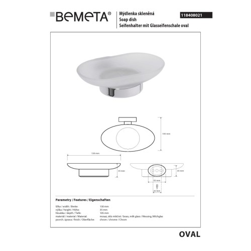 Bemeta OVAL Mydelniczka 118408021