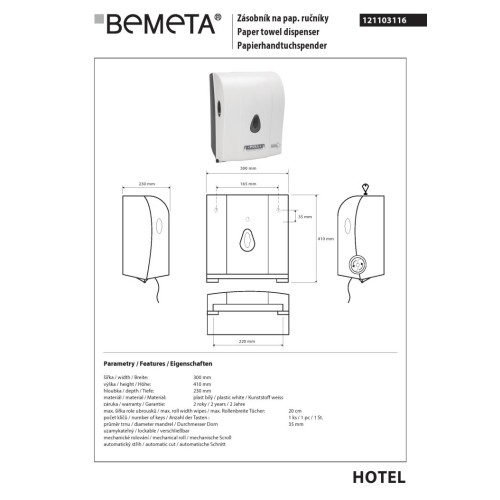 Bemeta Pojemnik na papier toaletowy 121103116