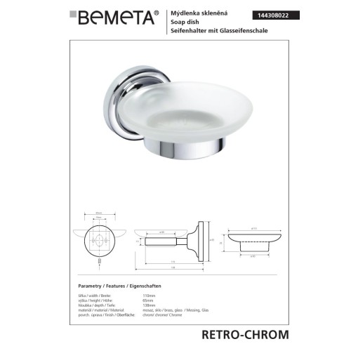 Bemeta RETRO Chrome Mydelniczka 144308022