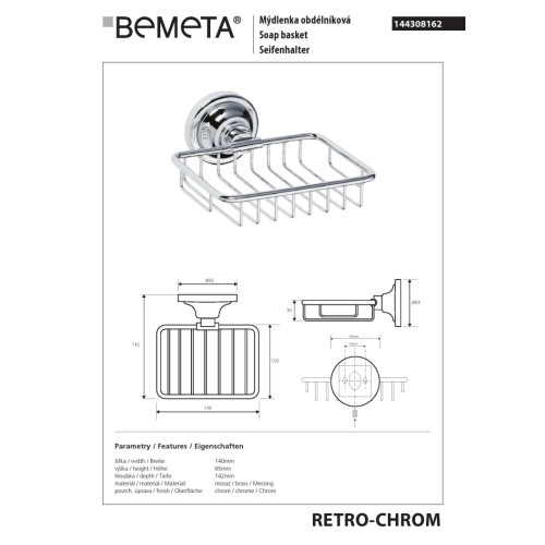 Bemeta RETRO Chrome Mydelniczka 144308162