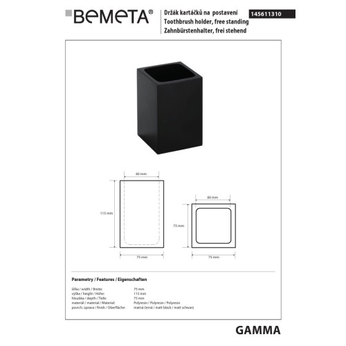Bemeta GAMMA kubek wolnostojący 145611310