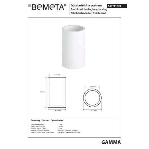 Bemeta GAMMA kubek wolnostojący 145711324