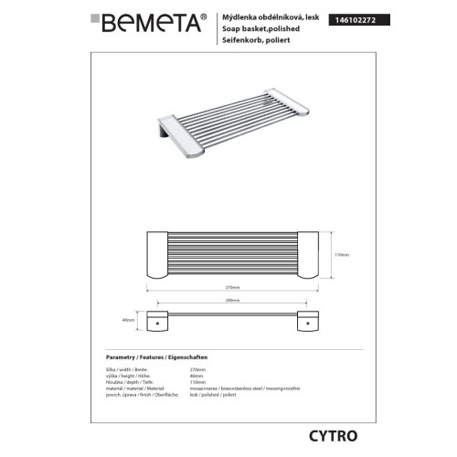 Bemeta CYTRO OMEGA mydelniczka/półka 146102272