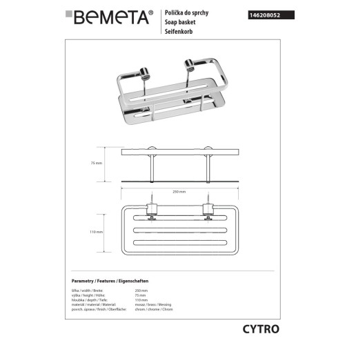 Bemeta CYTRO Półka prysznicowa 146208052