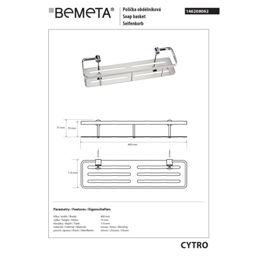 Bemeta CYTRO Półka prysznicowa 146208062