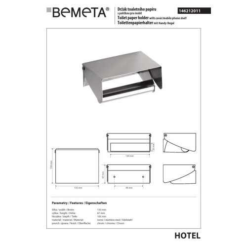 Bemeta Uchwyt na papier toaletowy 146212011