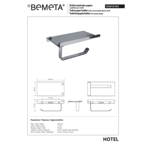 Bemeta Uchwyt na papier toaletowy 153312132