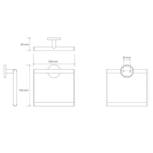 Rysunek techniczny wieszaka Bemeta Circum 168104062