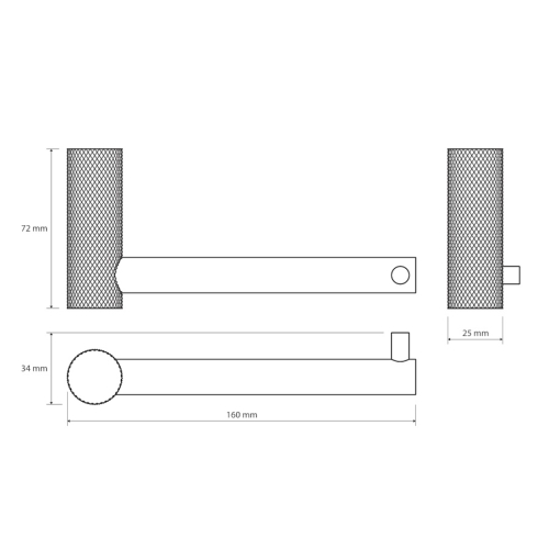 Bemeta Auria 171212030 rysunek techniczny uchwytu WC złoto matowe
