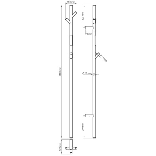 Bemeta 704151011 wymiary suszarki na ręczniki 1180 mm