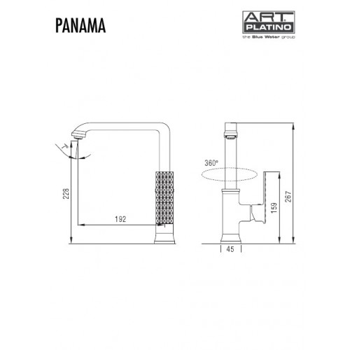 Bateria zlewozmywakowa Panama chrom Art Platino