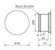 Rysunek techniczny wentylatora łazienkowego MMotors 72090/2270 timer biały mat