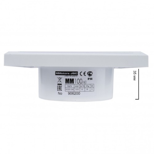 Wentylator łazienkowy MMotors 4673 ultra cienki 100m³/h MMOK 100 Standard