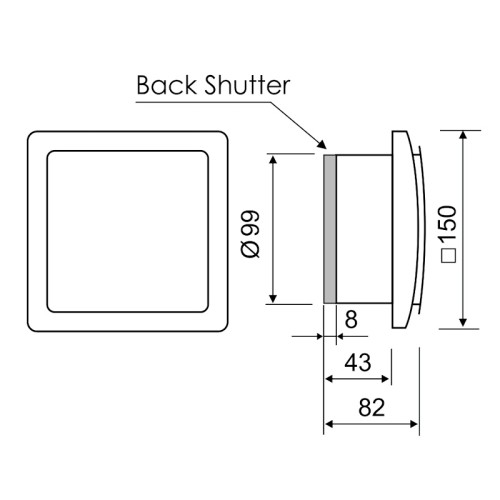 Wentylator łazienkowy MMotors 5731 ultra cienki 100m³/h 13W cichy biały połysk Timer