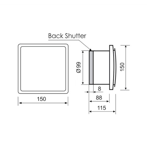 Wentylator łazienkowy MMotors 6905 100m³/h cichy biały panel standard + LED