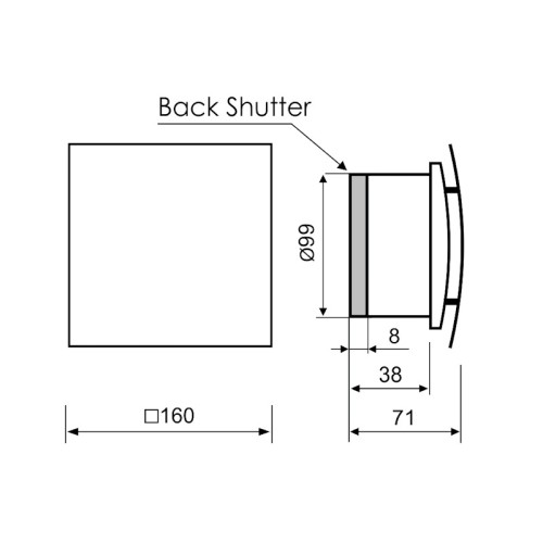 Wentylator łazienkowy MMotors 0702 90m³/h 16W panel PVC biały połysk