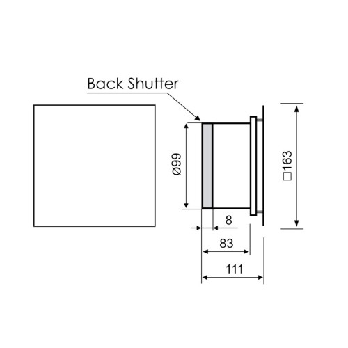 Wentylator łazienkowy MMotors 70943/2317 100m³/h 5,5W szklany panel biały połysk higrostat + timer