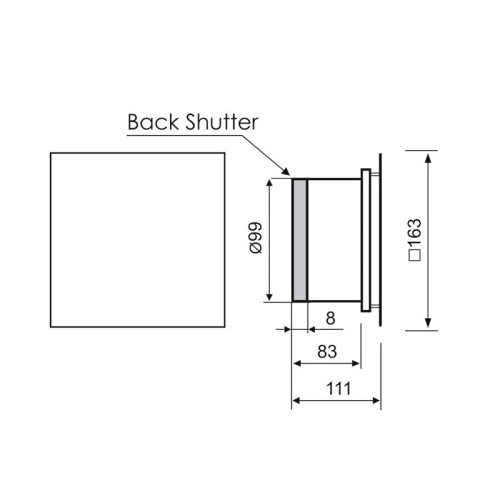 Wentylator łazienkowy MMotors 7115/2355 100m³/h 5,5W szklany panel czarny mat timer