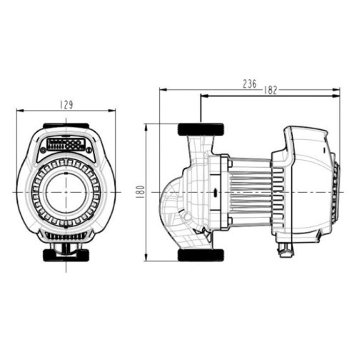 Pompa obiegowa Celsio 25-80/180 elektroniczna Omnigena rysunek techniczny