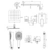 Omnires Parma system prysznicowy podtynkowy SYSPM10CR chrom rysunek techniczny
