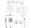 Omnires Parma SYSPM11CR chrom kompletny system podtynkowy termostatyczny rysunek techniczny