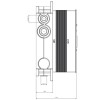 Omnires BOXTE3F element podtynkowy termostatycznej baterii 3-wyjściowej rysunek techniczny