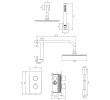 Omnires Contour termostatyczny system prysznicowy podtynkowy SYSCT11GLB