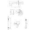 Omnires SYSYW01CPB Y system wannowy podtynkowy miedź szczotkowana rysunek techniczny