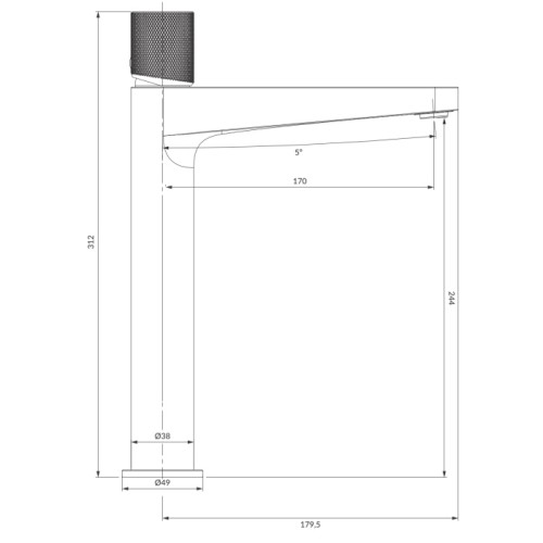 Omnires Contour bateria umywalkowa wysoka CT8012CR chom