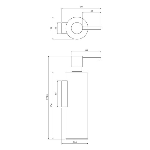 Omnires Modern Project MP60721CR Dozownik mydła w płynie wiszący chrom