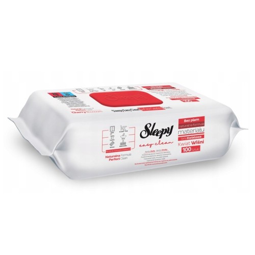 Sleepy Easy Clean – uniwersalne chusteczki czyszczące z białym mydłem zapach wiśni 100 szt