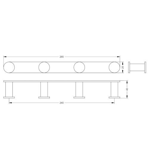Wymiary listwy Stella 18.0441-SB – szerokość 26,5 cm, głębokość 4 cm, wysokość 2,5 cm