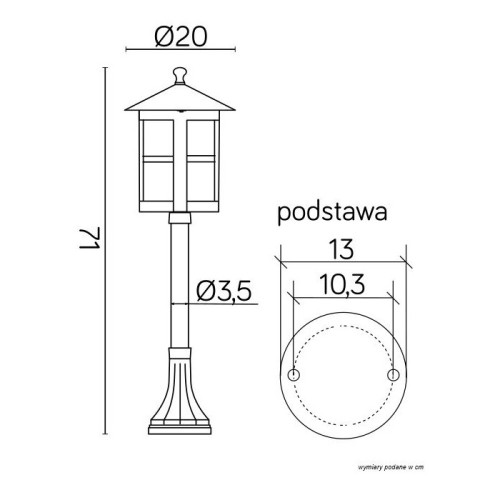 Lampa zewnętrzna aluminiowa Cordoba II 71 cm K 5002/3/TD