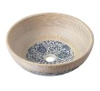 Sapho PRIORI umywalka ceramiczna średnica 41 cm beżowa z niebieskim wzorem PI011